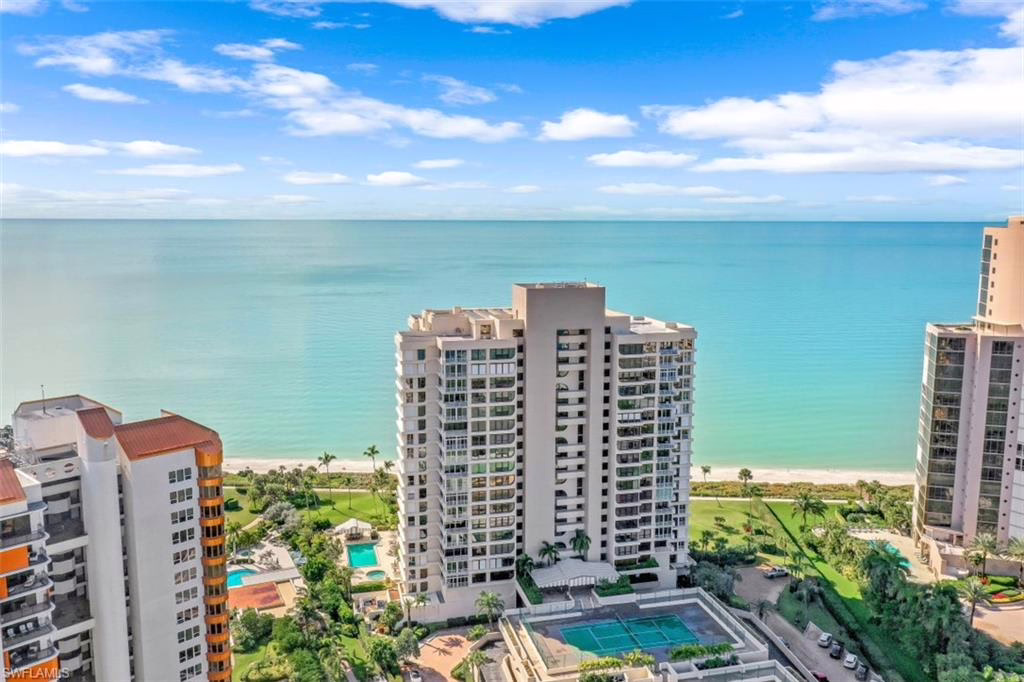 Drone photo of Park Plaza condominiums in Naples, Florida